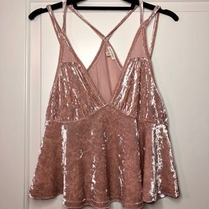 Dusty Pink Crushed Velvet Top